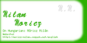 milan moricz business card